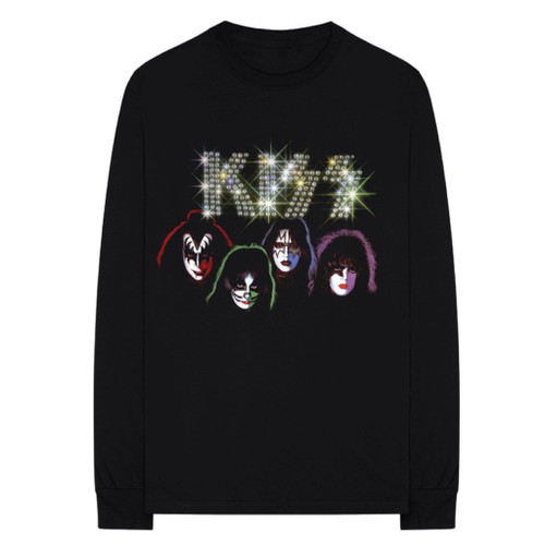 Kiss Faux Embellished Long Sleeve T-Shirt