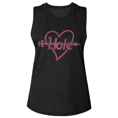 Hole Pink Heart And Arrow Black Women's Sleeveless T-Shirt