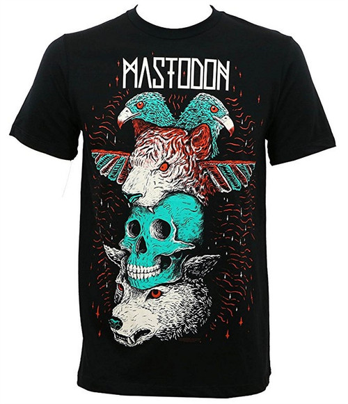Mastodon Logo Totem Men's Black T-Shirt