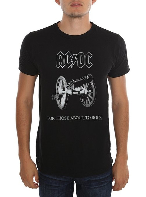 AC/DC - For Those About To Rock Black Fitted Jersey T-Shirt