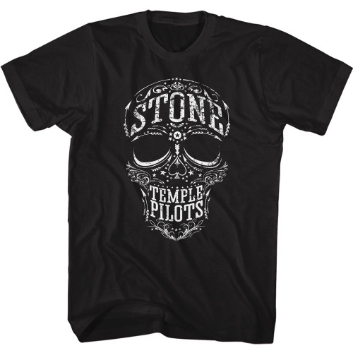 Stone Temple Pilots Skull Black Adult T-Shirt