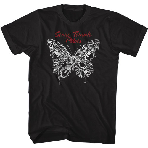 Stone Temple Pilots Butterfly Black Adult T-Shirt
