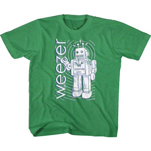 Weezer Robot Vintage Green Youth T-Shirt