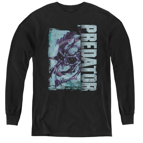Predator Yautja Skull Youth Long Sleeve T-Shirt Black