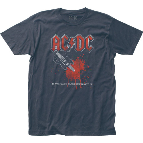 AC/DC If You Want Blood Blue Classic Fitted Jersey T-Shirt
