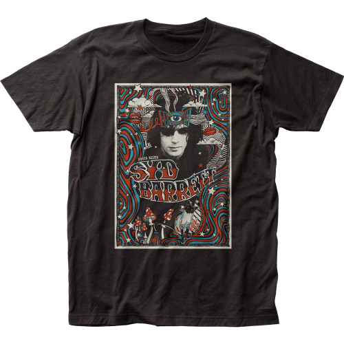 Syd Barrett Pink Floyd Melty Poster Fitted Jersey T-Shirt