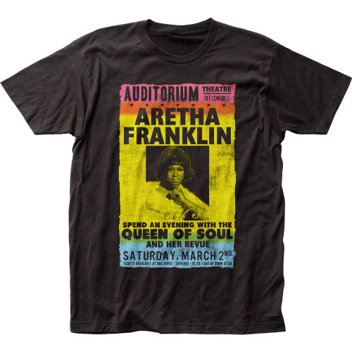 Aretha Franklin Tribute Poster Fitted Jersey T-Shirt