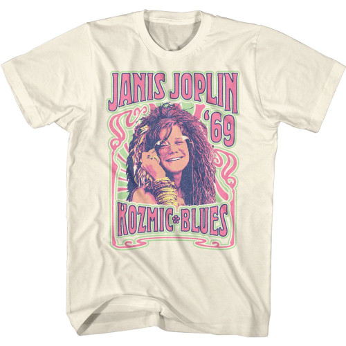 Janis Joplin Kozmic Blues Natural Adult T-Shirt