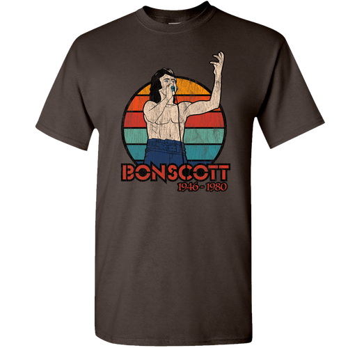 Bon Scott AC/DC Vintage Vector Circle T-Shirt