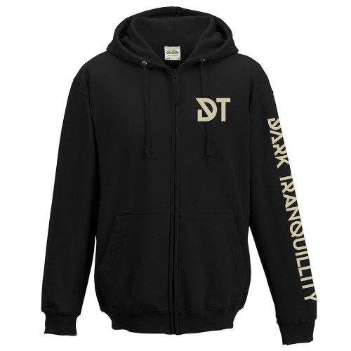 Dark Tranquillity Logo Skull Sleeve Zip Hoodie Sweatshirt