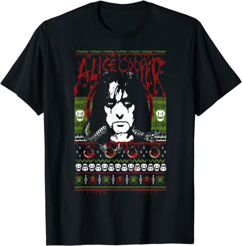 Alice Cooper Ugly Christmas Sweater T-Shirt