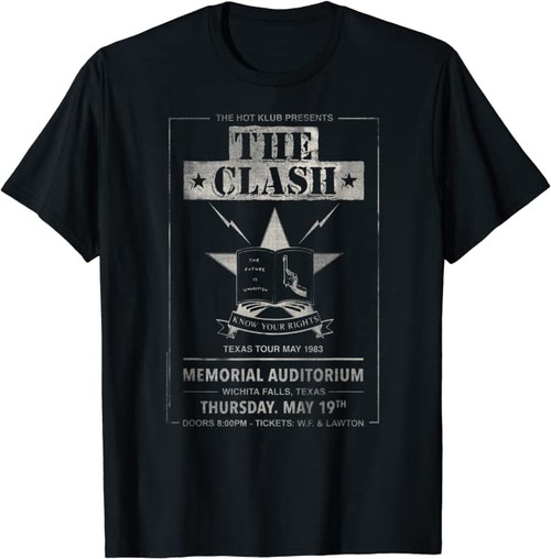 The Clash 83 Wichita Falls Texas Poster T-Shirt