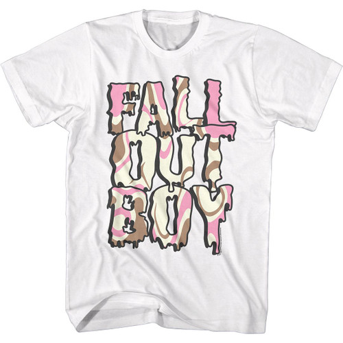 Fall Out Boy Neapolitan Logo White Adult T-Shirt