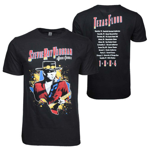 Stevie Ray Vaughan 1984 Tour Classic Adult Fitted T-Shirt