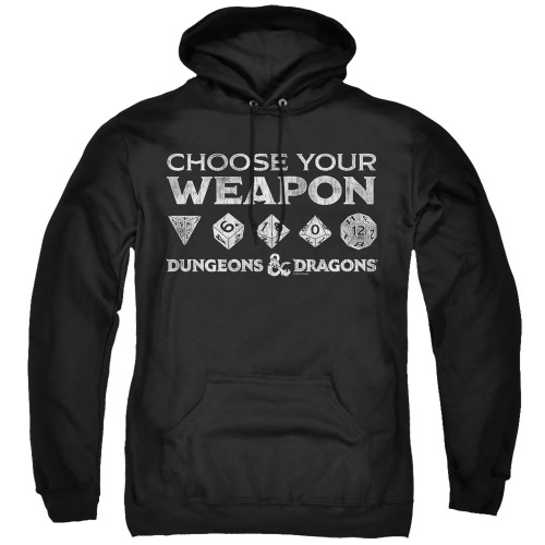 Dungeons and Dragons Choose Your Weapon Adult Pullover Hoodie Sweatshirt Black