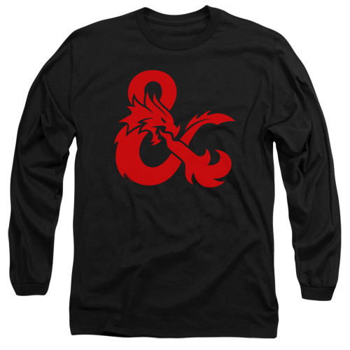 Dungeons and Dragons Ampersand Logo Long Sleeve Adult 18/1 T-Shirt Black