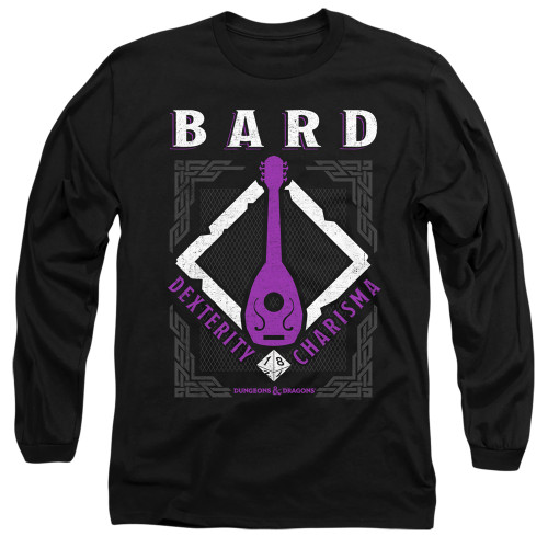 Dungeons and Dragons Bard Long Sleeve Adult 18/1 T-Shirt Black