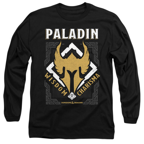 Dungeons and Dragons Paladin Long Sleeve Adult 18/1 T-Shirt Black