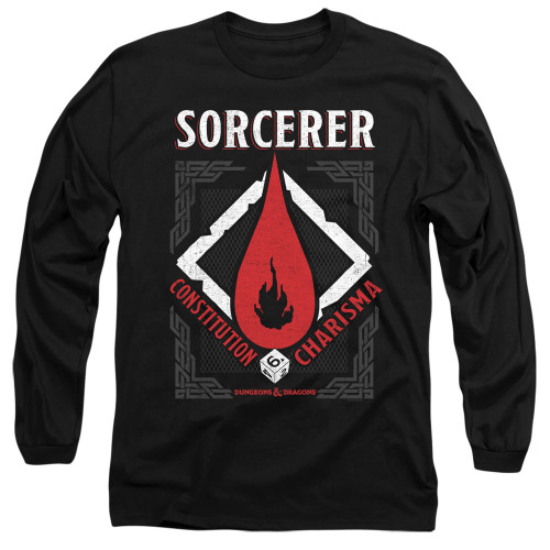 Dungeons and Dragons Sorcerer Long Sleeve Adult 18/1 T-Shirt Black
