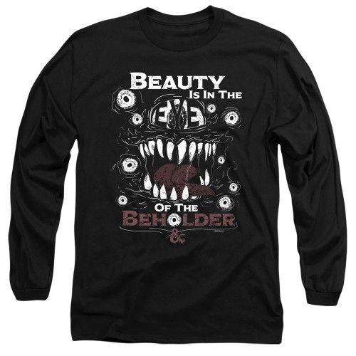 Dungeons and Dragons Eye Of The Beholder Long Sleeve Adult 18/1 T-Shirt Black