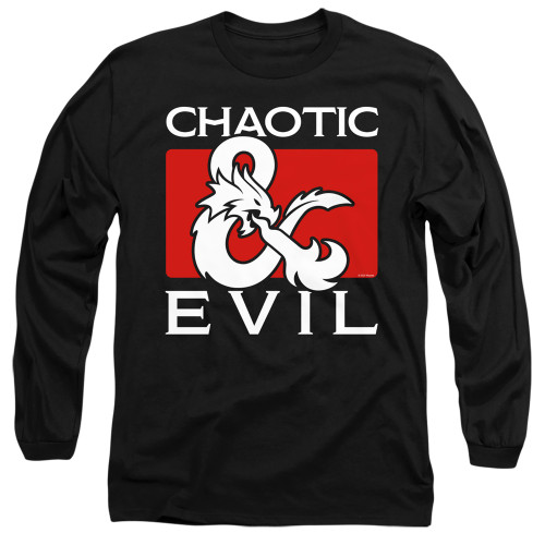 Dungeons and Dragons Chaotic Evil Long Sleeve Adult 18/1 T-Shirt Black