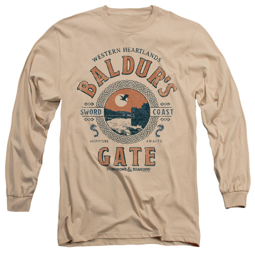 Dungeons and Dragons Baldurs Gate Resort Long Sleeve Adult 18/1 T-Shirt Sand