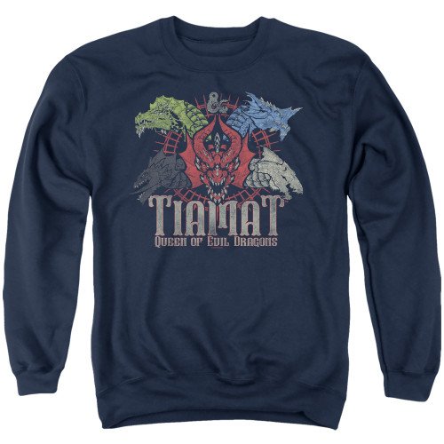 Dungeons and Dragons Tiamat Queen Of Evil Adult Crewneck Sweatshirt Navy