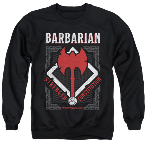 Dungeons and Dragons Barbarian Adult Crewneck Sweatshirt Black