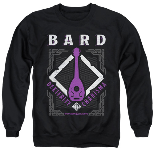 Dungeons and Dragons Bard Adult Crewneck Sweatshirt Black