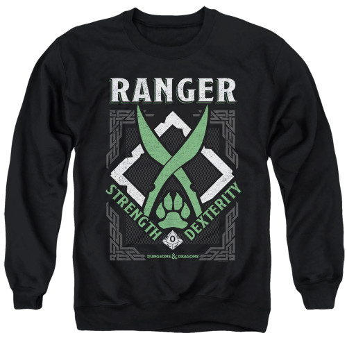 Dungeons and Dragons Ranger Adult Crewneck Sweatshirt Black