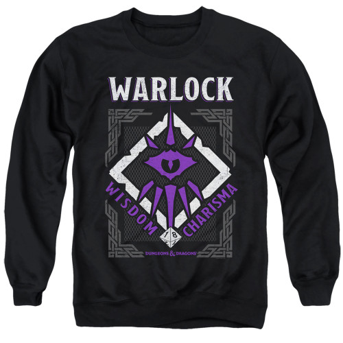Dungeons and Dragons Warlock Adult Crewneck Sweatshirt Black