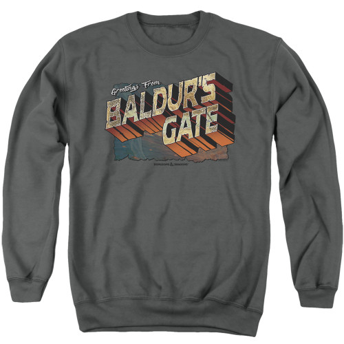 Dungeons and Dragons Baldurs Gate Adult Crewneck Sweatshirt Charcoal