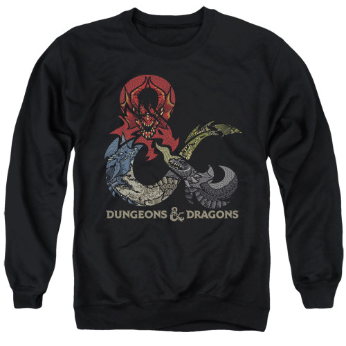 Dungeons and Dragons Dragons In Dragons Adult Crewneck Sweatshirt Black