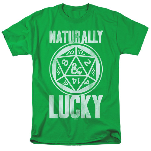 Dungeons and Dragons Naturally Lucky Adult 18/1 T-Shirt Kelly Green