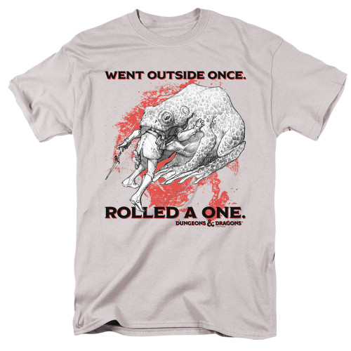 Dungeons and Dragons Rolled A One Adult 18/1 T-Shirt Silver