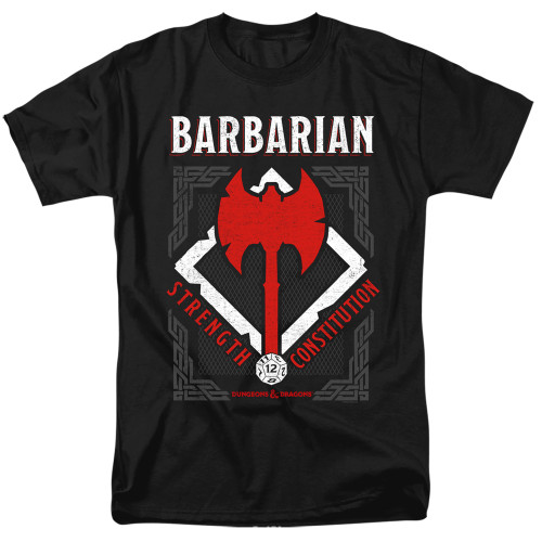 Dungeons and Dragons Barbarian Adult 18/1 T-Shirt Black