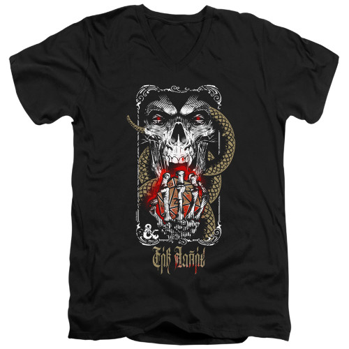 Dungeons and Dragons Lich For Chaos Adult V-Neck 30/1 T-Shirt Black