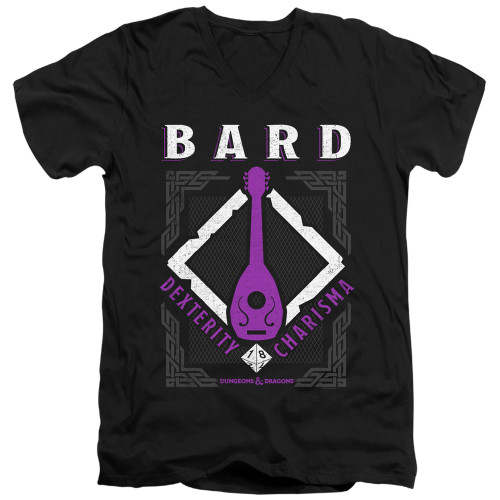 Dungeons and Dragons Bard Adult V-Neck 30/1 T-Shirt Black