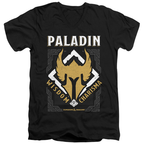 Dungeons and Dragons Paladin Adult V-Neck 30/1 T-Shirt Black