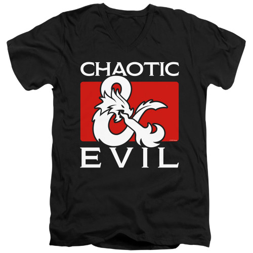 Dungeons and Dragons Chaotic Evil Adult V-Neck 30/1 T-Shirt Black