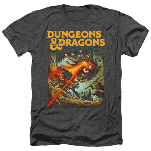 Dungeons and Dragons Beholder Strike Adult Heather T-Shirt Black