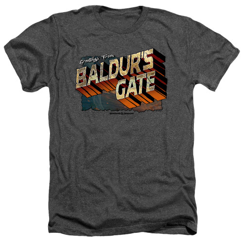 Dungeons and Dragons Baldurs Gate Adult Heather T-Shirt Charcoal