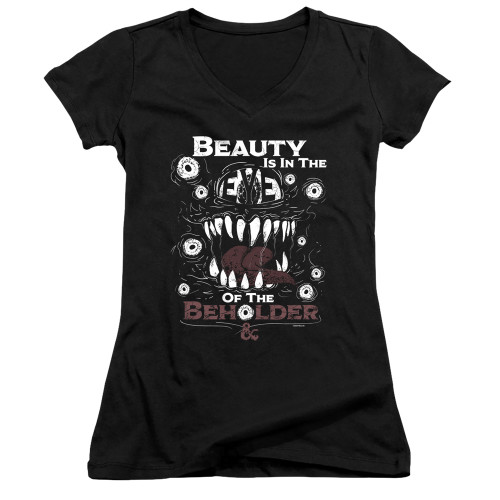 Dungeons and Dragons Eye Of The Beholder Junior Women's V-Neck T-Shirt Black
