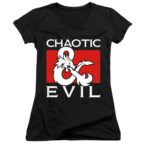 Dungeons and Dragons Chaotic Evil Junior Women's V-Neck T-Shirt Black