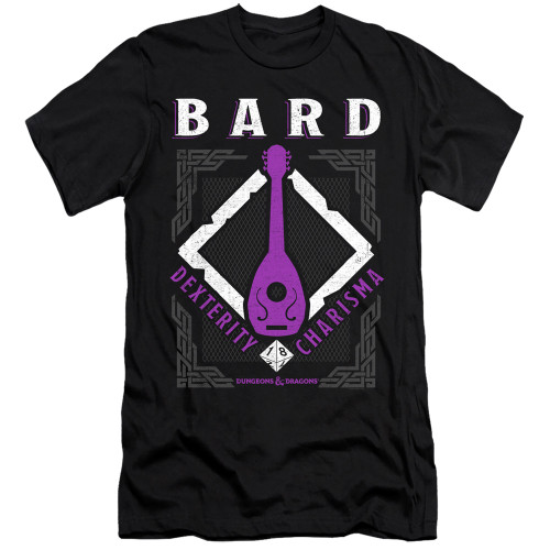 Dungeons and Dragons Bard Premium Slim Fit Adult 30/1 T-Shirt Black