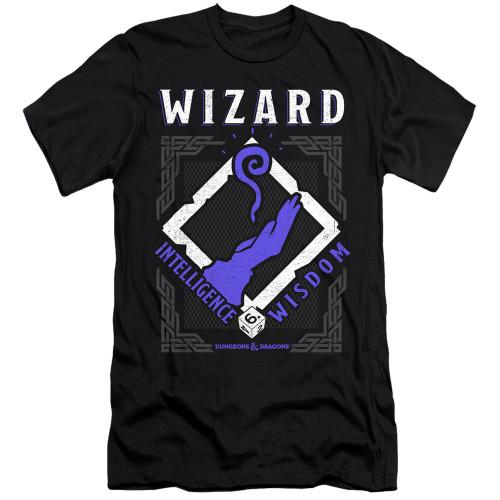 Dungeons and Dragons Wizard Premium Slim Fit Adult 30/1 T-Shirt Black