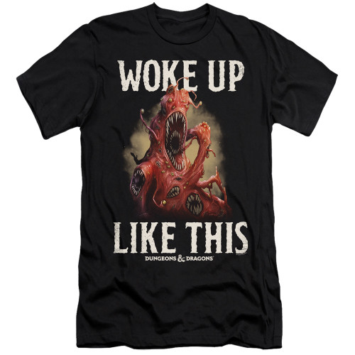 Dungeons and Dragons Woke Like This Premium Slim Fit Adult 30/1 T-Shirt Black