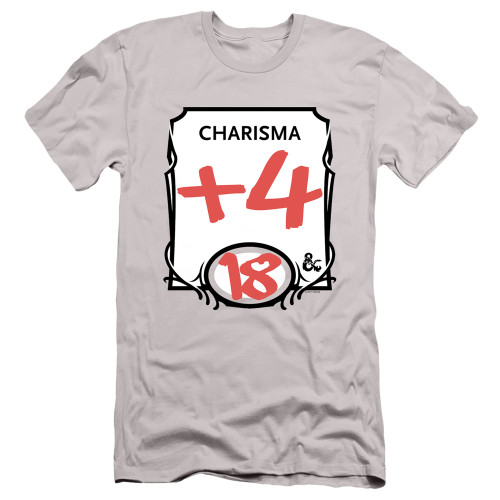 Dungeons and Dragons Charisma Adult Premium 30/1 T-Shirt Silver