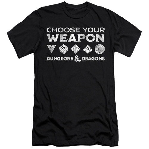 Dungeons and Dragons Choose Your Weapon Adult Premium 30/1 T-Shirt Black