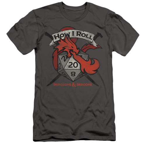 Dungeons and Dragons How I Roll D And D Adult Premium 30/1 T-Shirt Charcoal